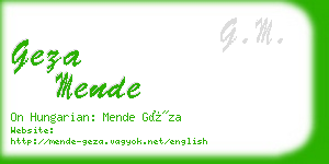 geza mende business card